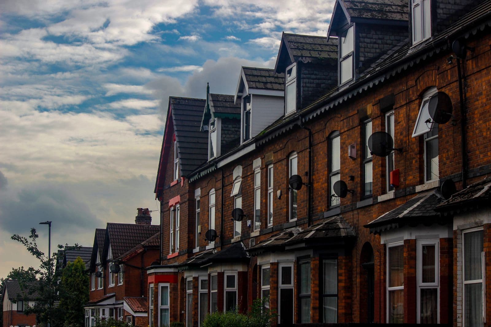 A row of Victorian terraced houses